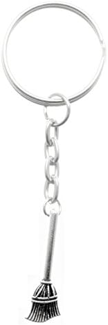 AVBeads Keychain Charms Broom Charm Silver AKR28456
