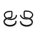 PiercingJ 2pcs Black Stainless Steel Wrap Ear Cuff Earring Cartilage Clip on No ...