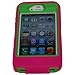Iphone 4 4S Body Armor Defender - Comparable to Otterbox Defender + 1pc 3ft Data Cable (Hot Pink on Green)