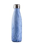 BonBon 17 Oz (500 ml) Vacuum Insulated Water Bottle | Double Walled Stainless Steel Cola Shape Travel Sports Water Bottle - BPA Free, Keeps Your Drink Hot & Cold (blue water)