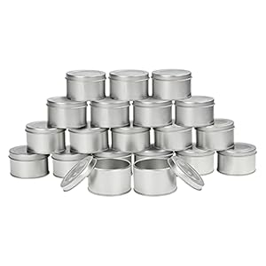 Kurtzy Rond Zilveren Aluminium Bak met Deksel (20 Pak) – 6,5 x 4 cm – Lege Metalen Opslag Reis Bakjes – Container Potten…