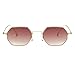 AEVOGUE Unisex Sunglasses Small Metal Frame Asymmetry Temple AE0520 (Gold&Brown, 56)