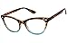 AStyles Vintage Inspired Half Tinted Frame Clear Lens Cat Eye Glasses (Tortoise-Turquoise, Clear)