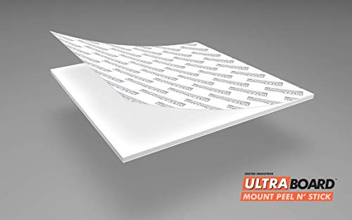 UltraBoard Mount Peel N' Stick - 3/16” Thick Self-Stick Adhesive Foam Core Mount Board or Mat Backer for Photo Mounting (24 Pack) (White, 8" x 10")