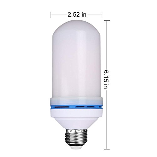 MASCOTKING Flame Bulb,LED Flame Effect Light Bulb 4 Modes with Upside Down Effect,E26 Standard Base, Simulated Decorative Light for Holiday Decoration/ Hotel/ Bars/ Home/ Restaurants(2 Pack)