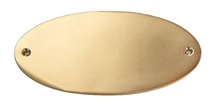 EDEL DESIGN OVAL GROSS MASSIV MESSING TÜRSCHILD 13,5 x 0,5 x 6,5 cm inkl. wunsch Gravur