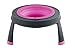 Dexas Popware for Pets Single Elevated Pet Feeder, Small, Gray/Pink