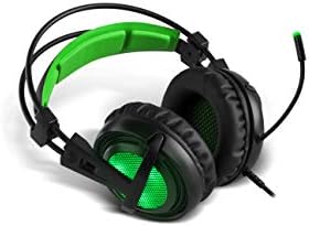 XonarX6 - Casque avec Microphone (Console de Jeu Vidéo + PC/Jeux Vidéo, Binaural, USB, Bandeau, Noir, Vert, Vert, Simili Cuir), Noir/Vert