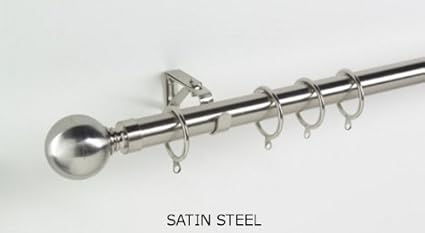 Swish Belgravia 29mm Curtain Pole Rings Satin Steel 4 Pack