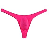 Men's Elastic Thong Spandex T-Back Underwear Pink XL