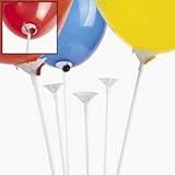 Fun Express Premium Quality White Balloon Sticks with White Cups (Package of 144)