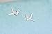 Origami Crane Earrings in Sterling Silver 925