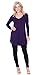 Popana Women's Tunic Tops for Leggings Long Sleeve Shirt Plus Size Made in USA X-Large Eggplant