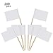 Happy Shop Mini Blank Toothpick Flags 200 Pcs White Flags Labeling Marking Cheese Markers Food Picks for Party Cake Food Cheeseplate Appetizers