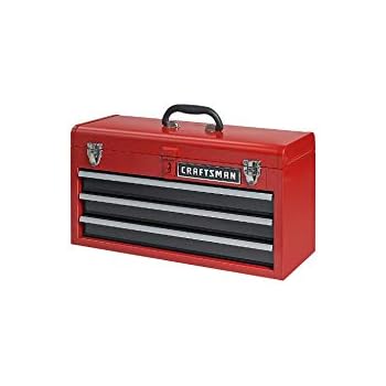 Amazon Com Craftsman 3 Drawer Metal Portable Chest Toolbox Red