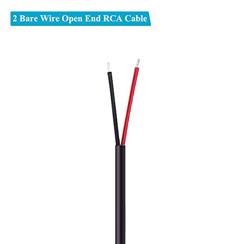 Fancasee (2 Pack) Replacement RCA Female Jack Plug Connector Adapter to Bare Wire Open End Audio Video RCA Cable for Repair
