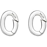 LannuMet S925 Sterling Silver Tiny Oval Necklace Clasp Carabiner Necklace Shortener Clasps for Jewelry Making,2PCS