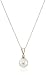 Amazon Collection 10k Yellow Gold Freshwater Cultured Pearl with Diamond Accent Pendant Necklace
