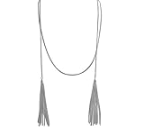 Humble Chic Women's Tassel Lariat Necklace - Silver - Long Statement Wrap Chain, Silvertone