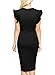 Miusol Women's Retro Ruffles Cap Sleeve Slim Business Pencil Cocktail Dress (Medium, Black)