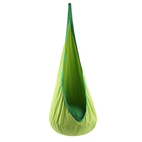 Per Hanging Seat Swing Chair Pod Nook Hammock Nest Canvas Indoor&Outdoor for Children Baby Kids Toddler With Hook(green)