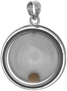 925 Sterling Silver Religious Charm Pendant, 3-D Mustard Seed Dome"If Ye Have Faith", Movable