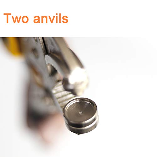 HeavyDuty Snap Fastener Pliers (Adjustable Setter, 2 Interchangeable Dies) Snap Installation