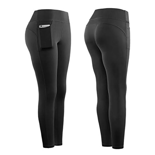 erholi Women Yoga Fitness Running Gym Stretch Sports Pockets Leggings Active Leggings Black - Image 3