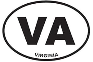 ION GRAPHICS Virginia State Oval Sticker Decal Vinyl VA 5" Bumper Locker Laptop Window - Sticks to Any Surface