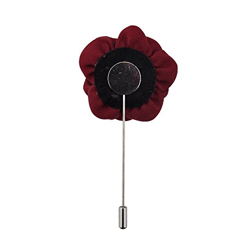 YSUCAU Handcrafted Lapel Pins Flower, Boutonniere Set For Suits Wedding Party, Gift Box Of 12 (Wine Red)