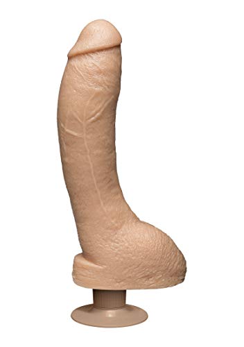 Doc Johnson Jeff Stryker - Vibrating Thick and Curved Realistic Cock - Twist Control Base - 10" Long and 2.2" Wide - Made of R5 PVC - Dildo