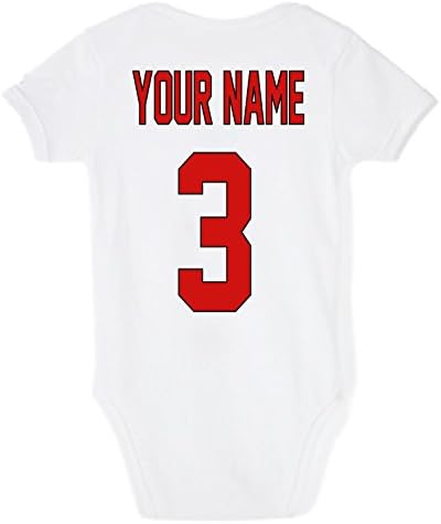 Baby Bodysuit - Baseball Custom Personalized Double Sided Jersey Name and Number