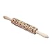 Binmer Christmas Clearance,Kitchen Wooden Rolling Pin Engraved Carved Embossed Wood Rolling Pin Tool