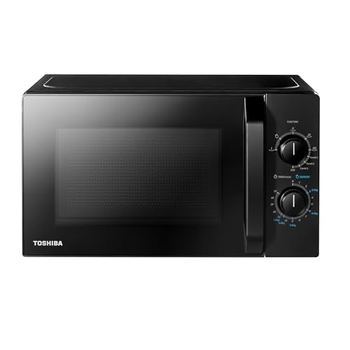 Toshiba MW2-MG20PE(BK) Mikrowellenherd 700 W mit knuspriger Grill- & Kombigarfunktion, 5 Leistungsstufen, 1000 W Grillleistung, Schwarz