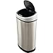 NINESTARS DZT-42-9 Automatic Touchless Motion Sensor Oval Trash Can, 11.1 Gal. 42 L., Stainless Steel