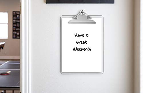 Plastic Clipboards (Set of 6) Multi Pack Clipboard (Transparent)| Strong 12.5 x 9 Inch | Holds 100 Sheets! Acrylic Clipboards Big Clip Board Clips - Thumbnail 3
