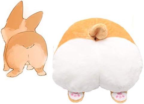 Waty Corgi Dog Plush Pillow Pets Puppy Lovely Corgi Butt Shaped Cushion Roundt Stuffed Plush Toys Doll Gifts Valentine's and Birthday Gift, Sofa Bedroom Decoration Toy Pillow and Many Other Purposes