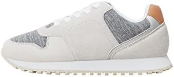 Violeta By Mango Women's Plus Size Contrast Materials Sneakers, Grey, 8½