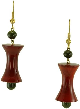 Camellia Hand-Crafted Eco-Friendly Natural Lightweight Vegetable Dyed Wooden Earrings by Unkudu