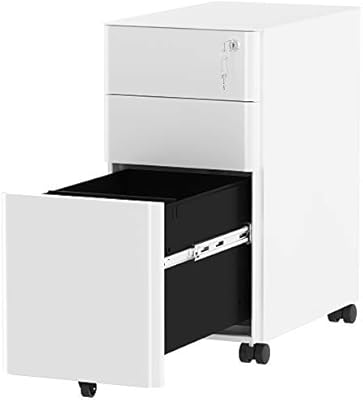 Amazon Com Yitahome 3 Drawer Metal Filing Cabinet Office Drawers With Keys Compact Slim Portable File Cabinet Pre Built Office Storage Cabinet For A4 Letter Legal White Office Products