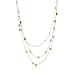14k Gold Plated 3-Strand Matte & Shiny Bead Necklace- 30 IN + 3 IN