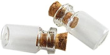 10PCS Mini Clear Glass Bottle w/Cork Wishing Message Bottles 0.5ml 1ml 2ml 5ml 7ml 12ml (0.5ML)