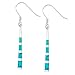 Sterling Silver Created Blue Opal Long Striped Earrings and Pendant Set with 18