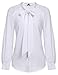 ACEVOG Women Bow Tie Neck Long Sleeve Patchwork Casual Button Down Shirt
