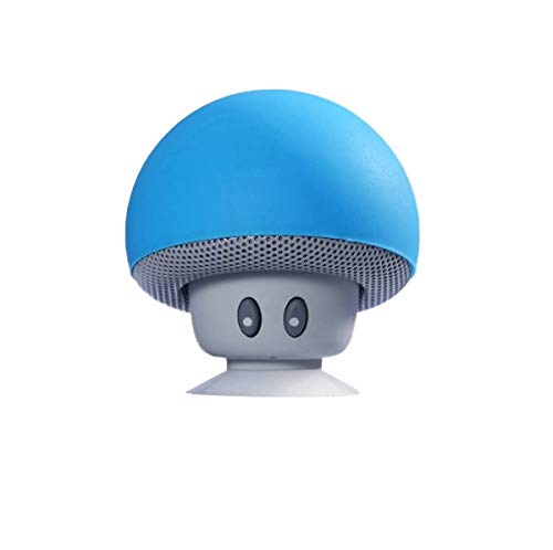 Bluetooth Mushroom Speaker for Xiaomi Redmi Note 6A Smartphone Suction Cup Speaker Micro Mini (Blue)