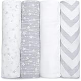 Comfy Cubs Muslin Swaddle Blankets Neutral Receiving Blanket Swaddling, Wrap for Boys and Girls, Baby Essentials, Registry & 