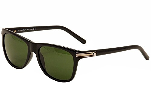 Mont Blanc Men's MB502S 01N Sunglasses, Shiny Black