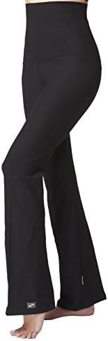 TLC Sport UK Women's Figure Firming Tummy Control Slimming Shaping High Waist Yoga Bootcut Bootleg Pants Black