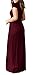 VIISHOW Women Summer Short Sleeve Loose Plain Long Maxi Casual Dress with Pockets (Wine red Small)