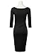 DRESSIS Women's 3/4 Sleeve Wide Neck Slim Fit Dress